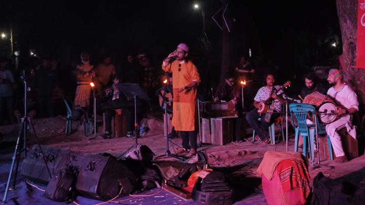 আবুল সরকারের গ্রেপ্তার ও বাউলদের ওপর হামলার প্রতিবাদে জাহাঙ্গীরনগর বিশ্ববিদ্যালয়ে ‘বাউলের দ্