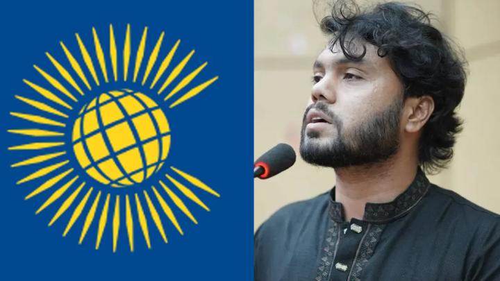 কমনওয়েলথের লোগো ও ওসমান হাদি। ছবি : সংগৃহীত