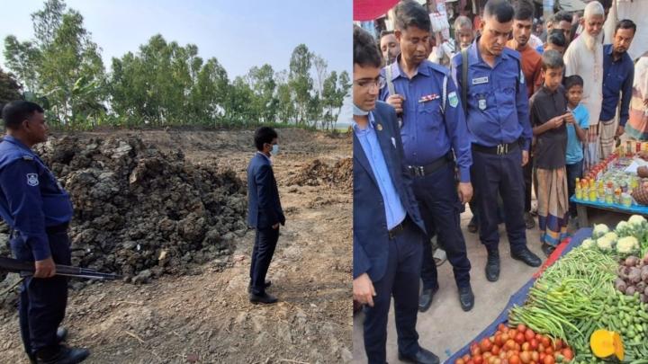 নন্দীগ্রামে বাজার নিয়ন্ত্রণে মোবাইল কোর্টের অভিযান,অবৈধ মাটি কাটায় এক্সক্যাভেটরের ব্যাটার