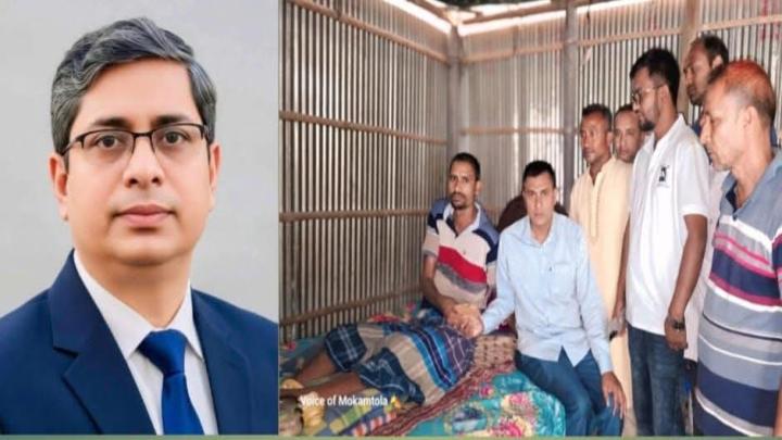 বগুড়ায় সড়ক দুর্ঘটনায় পঙ্গু জালালের পাশে দাঁড়ালেন প্রতিমন্ত্রী মীর শাহে আলম এমপি