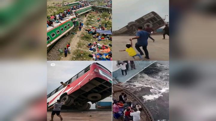 ঈদ যাত্রায় একের পর এক দুর্ঘটনা: সান্তাহার ট্রেন লাইনচ্যুত, লঞ্চে পিষ্ট হয়ে মৃত্যু, পদ্মায় বাস ডুব